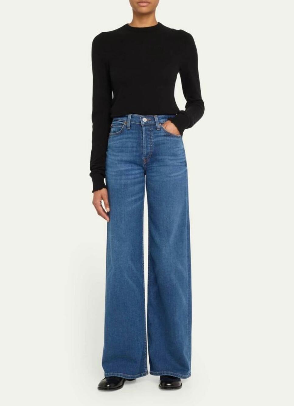 Re/done 70s ultra high rise wide leg jeans, size 27